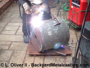 Welding the base on