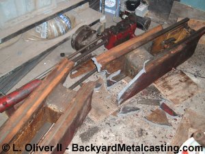 The broken lathe bed