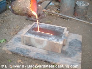 Pouring molten iron