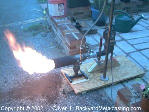 A homemade waste oil burner