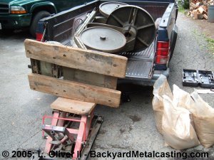 Unloading the bandsaw